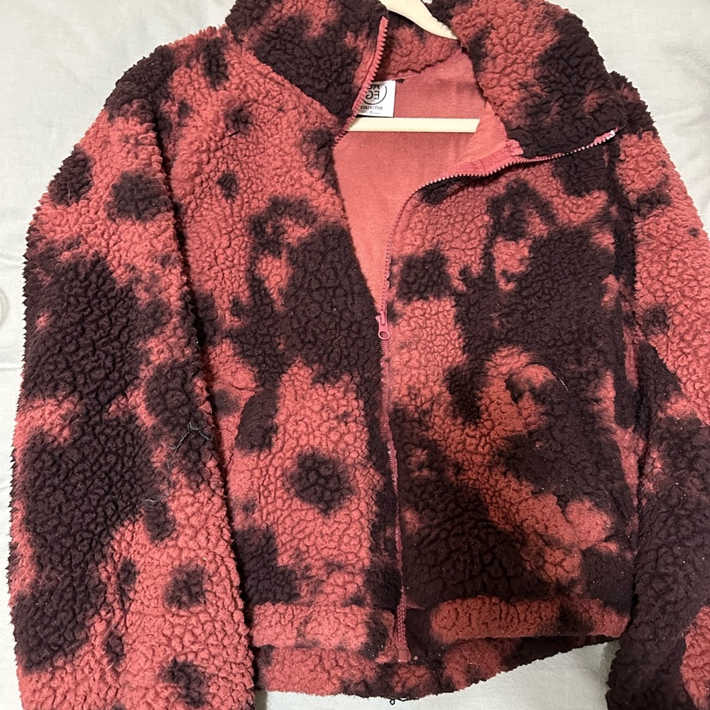Fuzzy puffer jacket